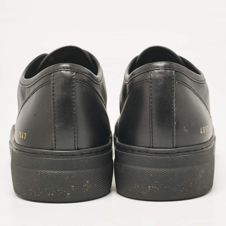 Pre Owned Common Projects Black Leather Achilles Lace Up Sneakers Size 41