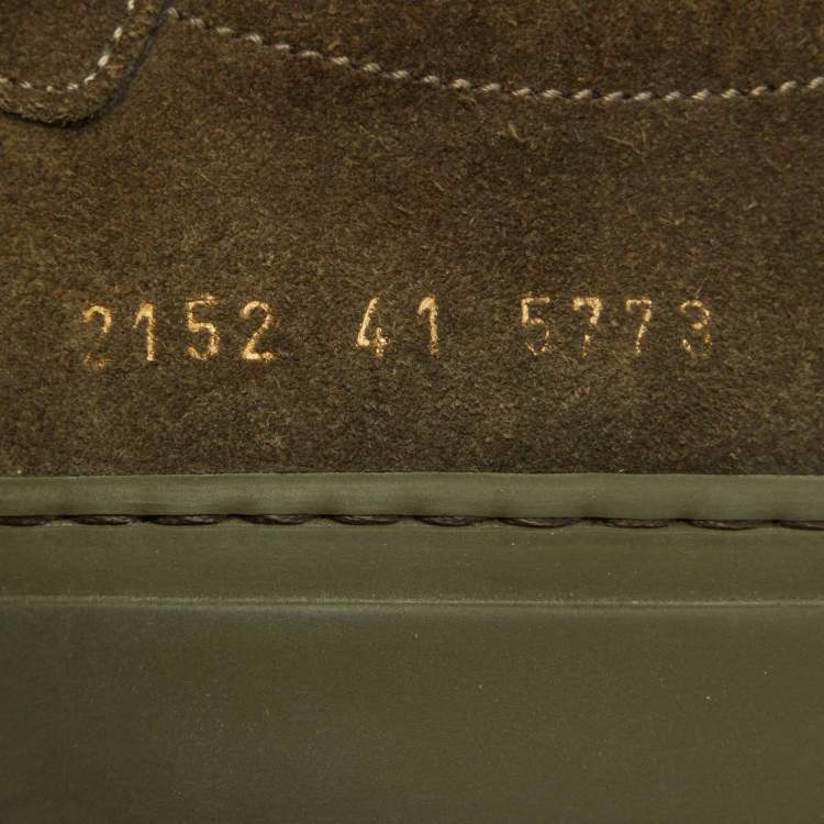 Pre Owned Common Projects Olive Green Suede Achilles Low Top Sneakers Size 41