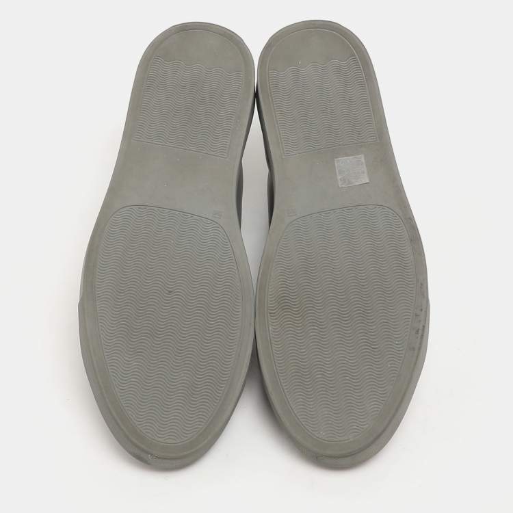 Pre Owned Common Projects Grey Leather Achilles Lace Up Sneaker Size 43