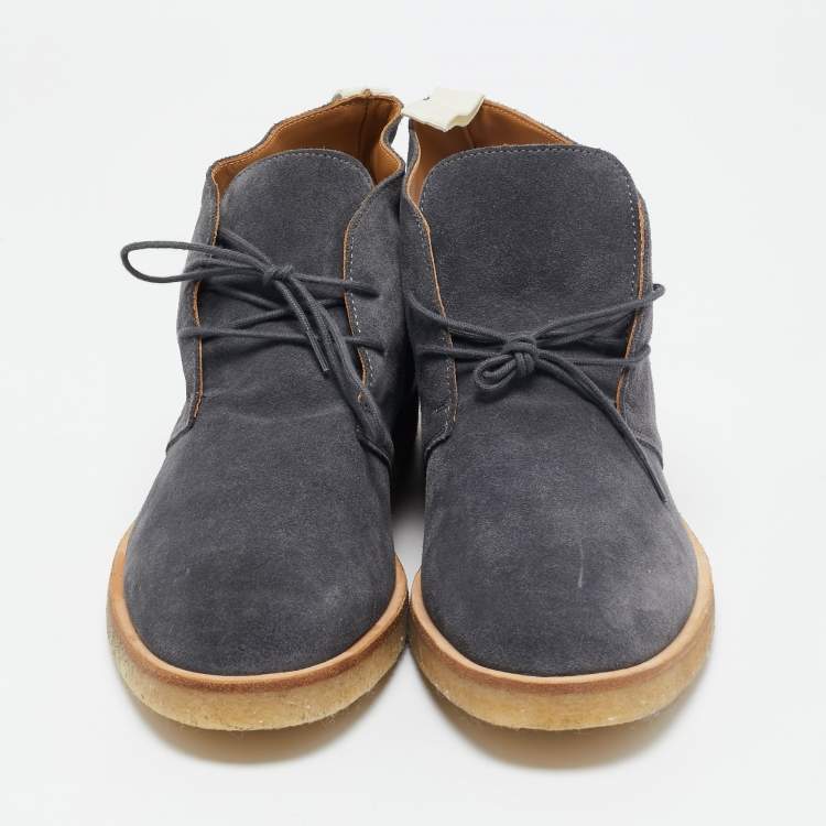 Pre Owned Common Projects Grey Suede Chukka Ankle Length Boots Size 41