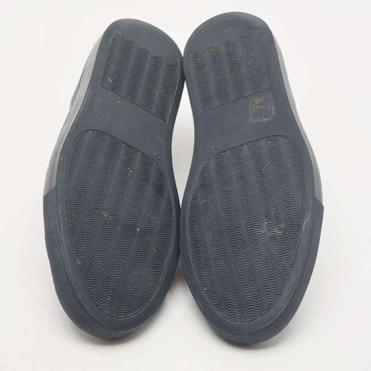 Pre Owned Common Projects Blue Leather Achilles Lace Up Sneakers Size 43