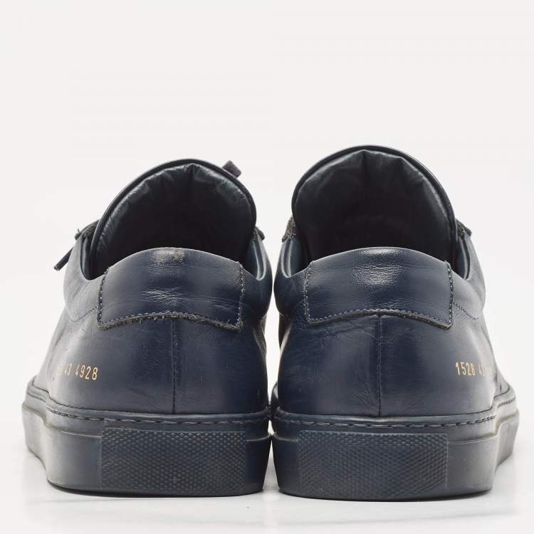 Pre Owned Common Projects Blue Leather Achilles Lace Up Sneakers Size 43