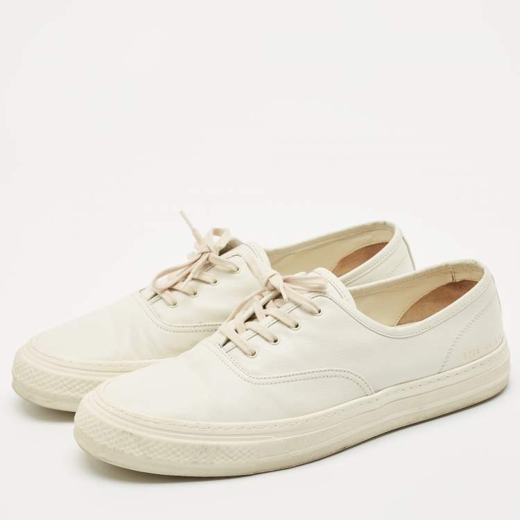 Pre Owned Common Projects White Leather Lace Up Sneakers Size 44