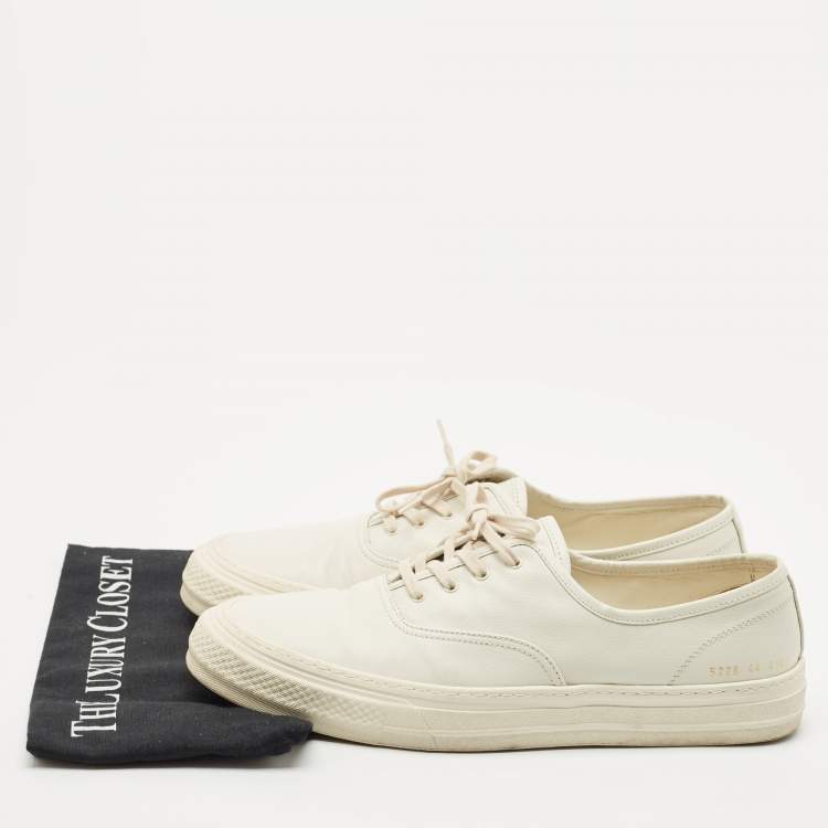 Pre Owned Common Projects White Leather Lace Up Sneakers Size 44