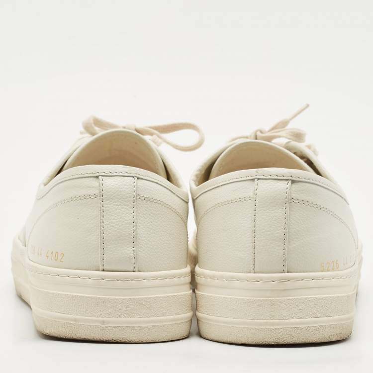 Pre Owned Common Projects White Leather Lace Up Sneakers Size 44