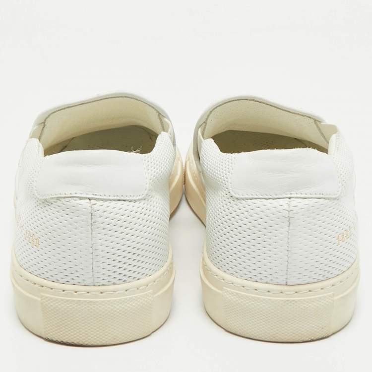Pre Owned Common Projects White Leather Low Top Sneakers Size 41