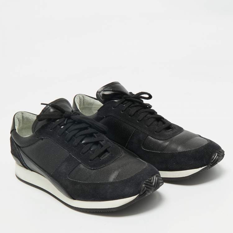 Pre Owned Common Projects Black Leather and Suede Lace Up Sneakers Size 43