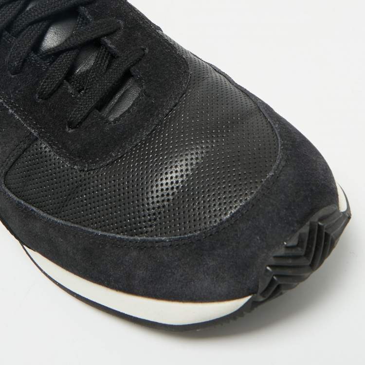 Pre Owned Common Projects Black Leather and Suede Lace Up Sneakers Size 43