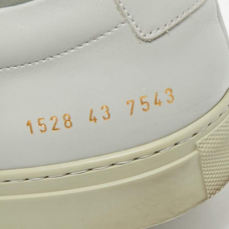 Pre Owned Common Projects Grey Leather Achilles Lace Up Sneaker Size 43