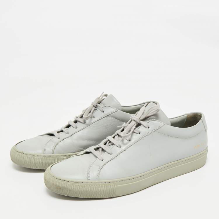 Pre Owned Common Projects Grey Leather Achilles Lace Up Sneaker Size 43