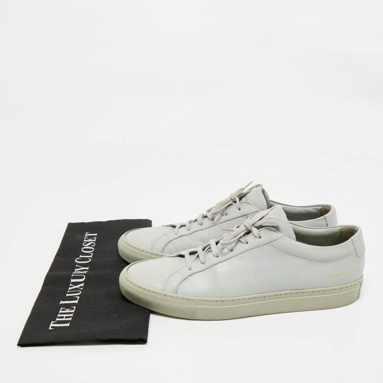 Pre Owned Common Projects Grey Leather Achilles Lace Up Sneaker Size 43