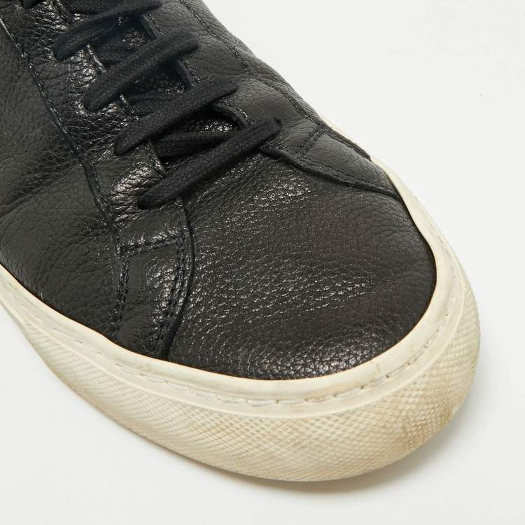 Pre Owned Common Projects Black Leather High Top Sneakers Size 43
