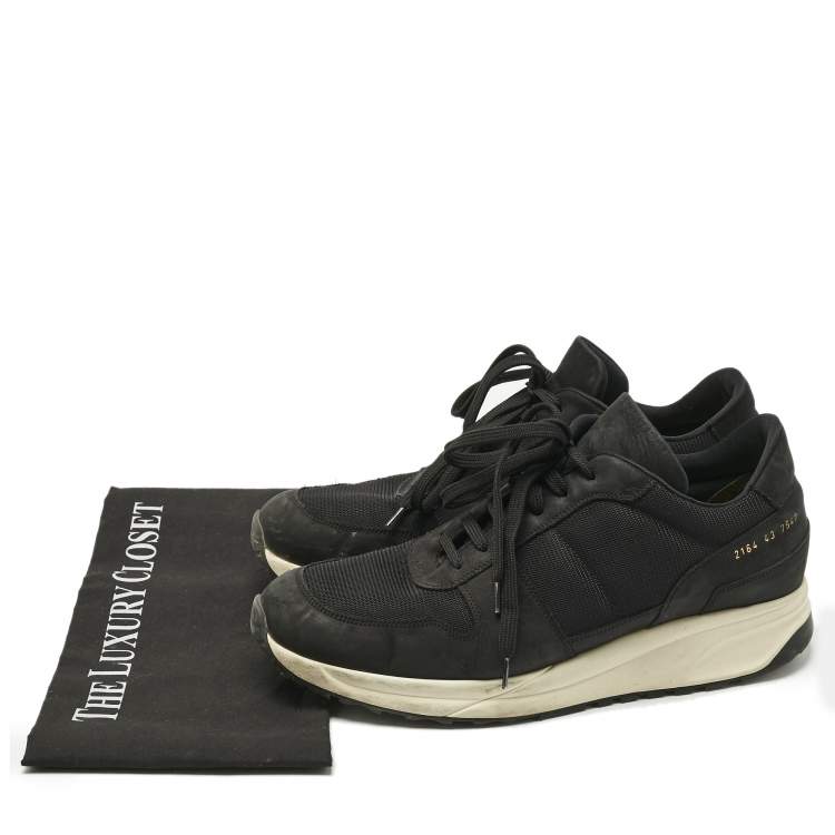 Pre Owned Common Projects Black Nubuck Leather and Suede Track Classic Lace Up Sneakers Size 43