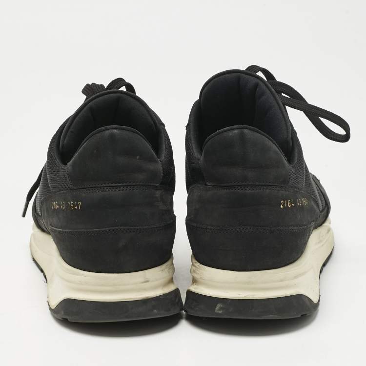 Pre Owned Common Projects Black Nubuck Leather and Suede Track Classic Lace Up Sneakers Size 43