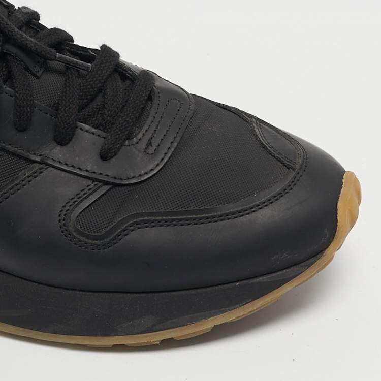 Pre Owned Common Projects Black Leather and Rubber Track 76 Sneakers Size 43