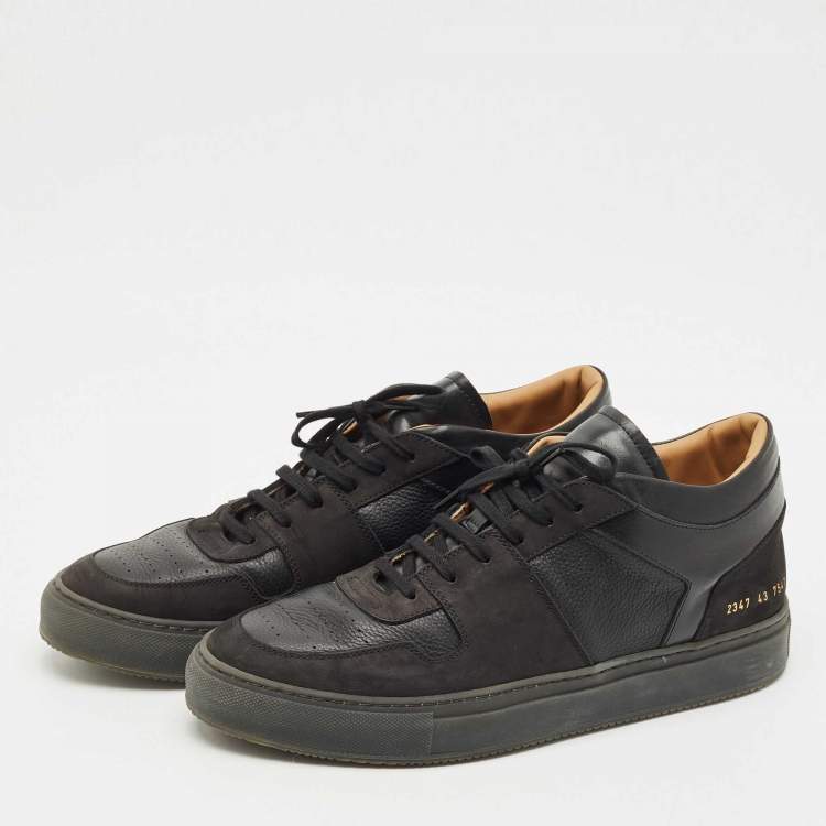 Pre Owned Common Projects Black Leather High Top Sneakers Size 43