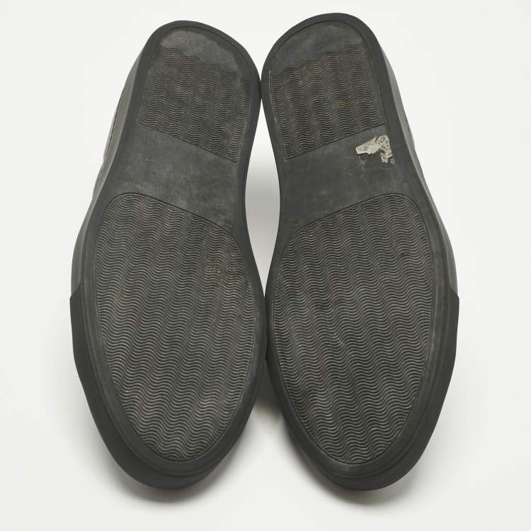 Pre Owned Common Projects Black Leather Achilles Lace Up Sneakers Size 47