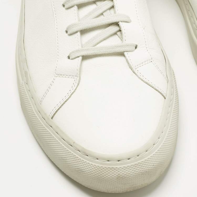 Pre Owned Common Projects White Leather Achilles Lace Up Sneakers Size 47