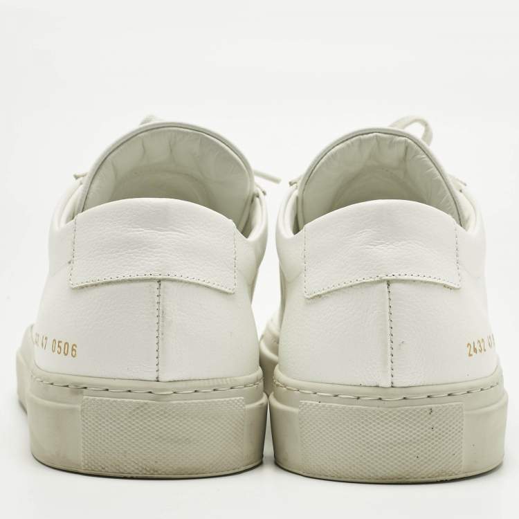 Pre Owned Common Projects White Leather Achilles Lace Up Sneakers Size 47