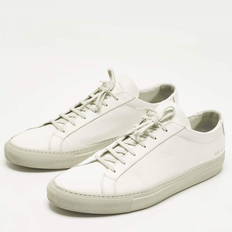 Pre Owned Common Projects White Leather Achilles Lace Up Sneakers Size 47