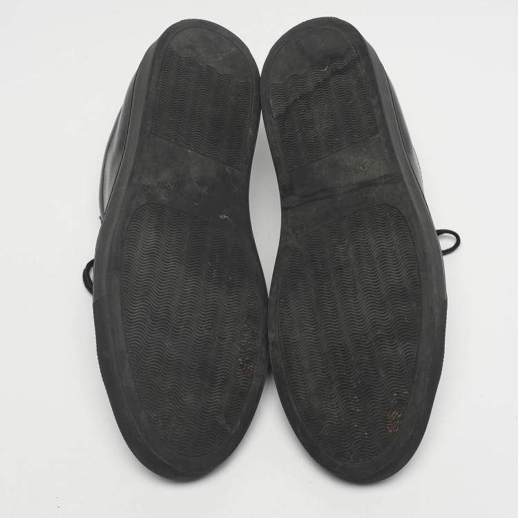 Pre Owned Common Projects Black Leather Lace Up Sneakers Size 43