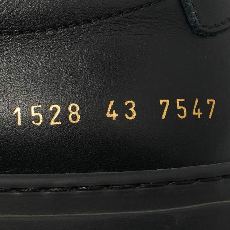 Pre Owned Common Projects Black Leather Lace Up Sneakers Size 43