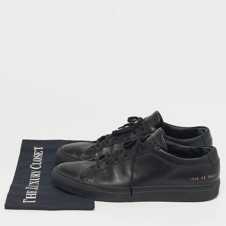 Pre Owned Common Projects Black Leather Lace Up Sneakers Size 43