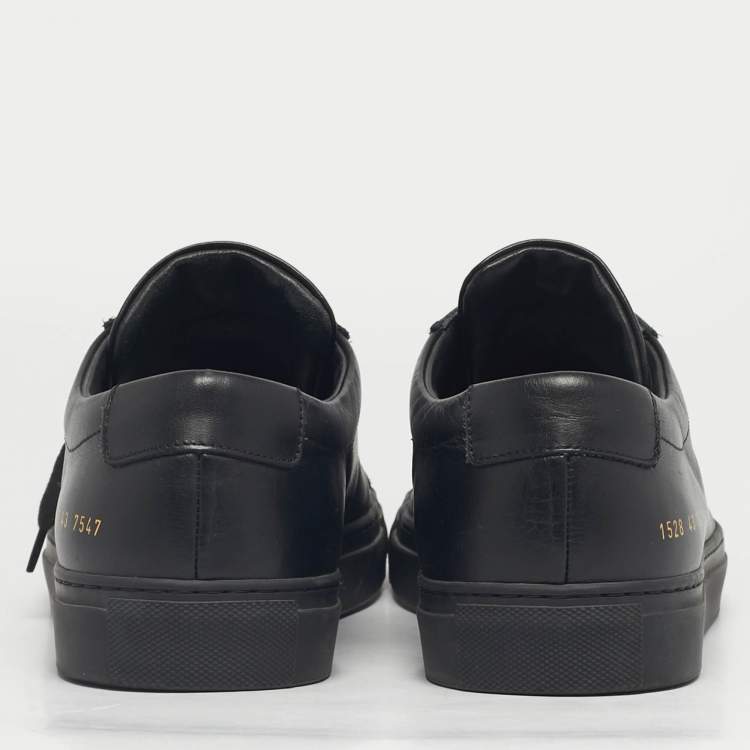 Pre Owned Common Projects Black Leather Lace Up Sneakers Size 43