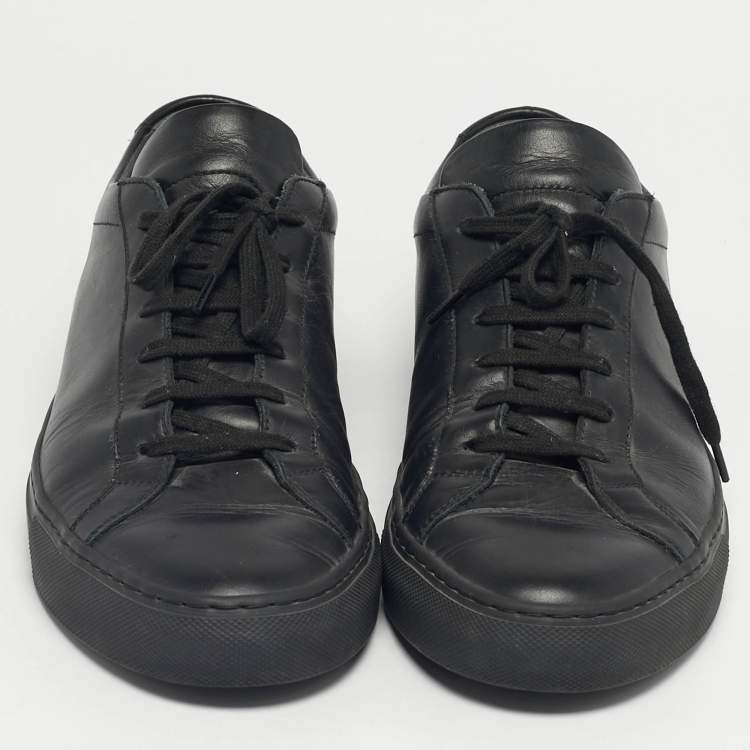 Pre Owned Common Projects Black Leather Lace Up Sneakers Size 43