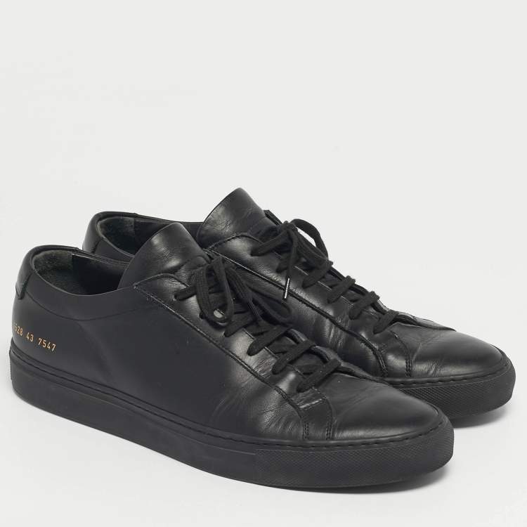 Pre Owned Common Projects Black Leather Lace Up Sneakers Size 43