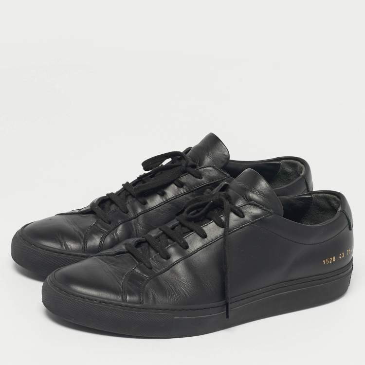 Pre Owned Common Projects Black Leather Lace Up Sneakers Size 43