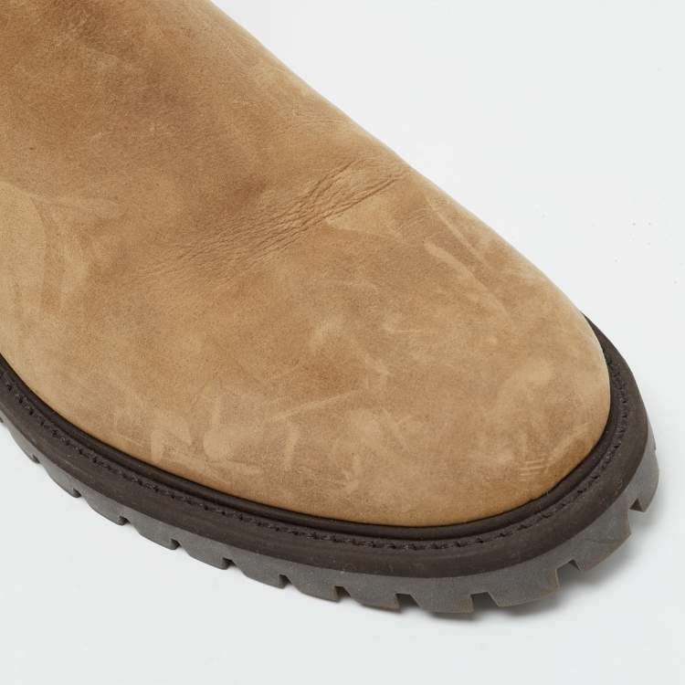 Pre Owned Common Projects Size 41 Brown Nubuck Leather Chelsea Boots