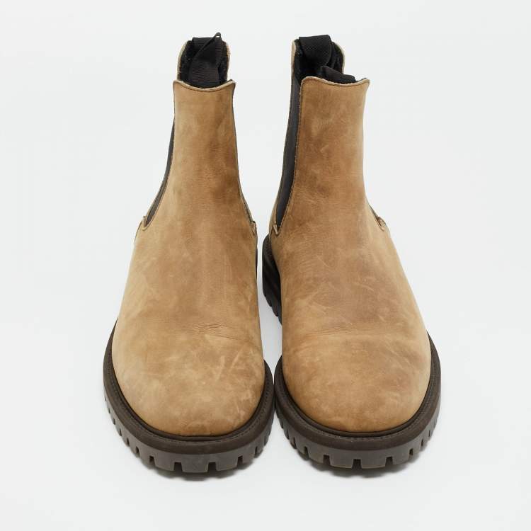 Pre Owned Common Projects Size 41 Brown Nubuck Leather Chelsea Boots