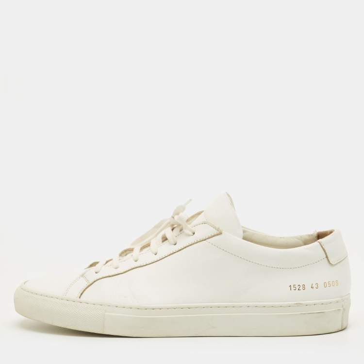 Pre Owned Common Projects Achilles Size 43 White Leather Lace Up Sneakers