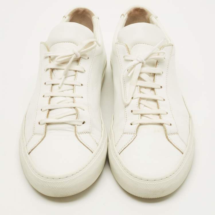 Pre Owned Common Projects Achilles Size 43 White Leather Lace Up Sneakers