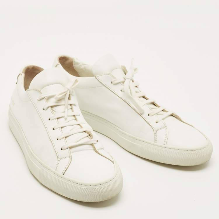 Pre Owned Common Projects Achilles Size 43 White Leather Lace Up Sneakers
