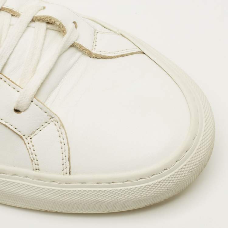Pre Owned Common Projects Achilles Size 43 White Leather Lace Up Sneakers