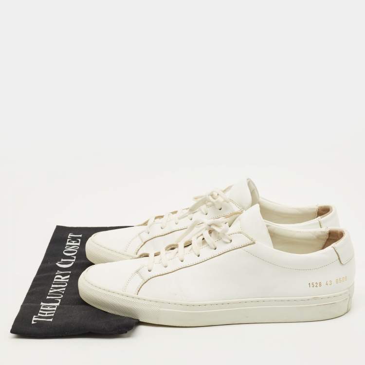 Pre Owned Common Projects Achilles Size 43 White Leather Lace Up Sneakers