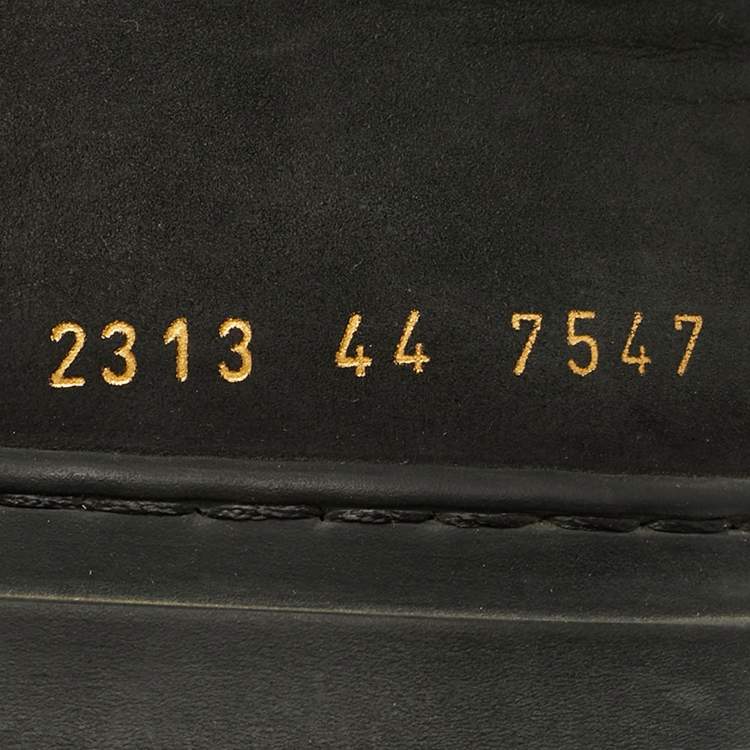 Pre Owned Common Projects Achilles Size 44 Black Leather and Nubuck Leather Lace Up Sneakers