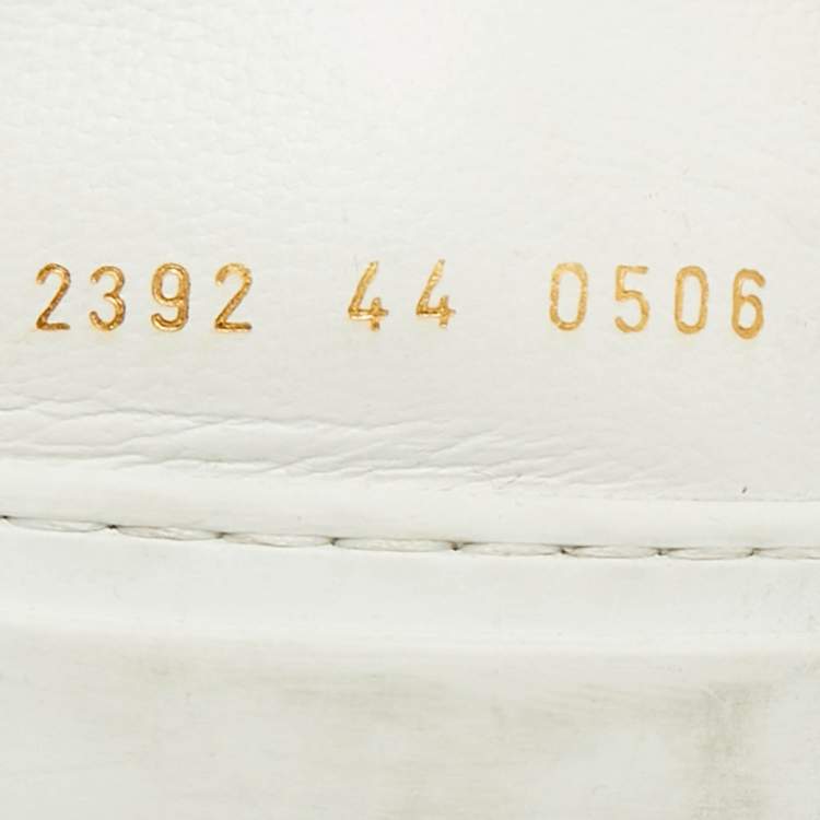 Pre Owned Common Projects BBall Size 44 White Leather Bumpy Lace Up Sneakers