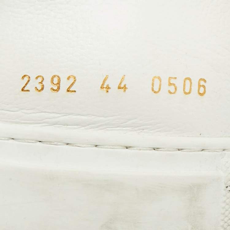 Pre Owned Common Projects BBall Size 44 White Leather Bumpy Lace Up Sneakers