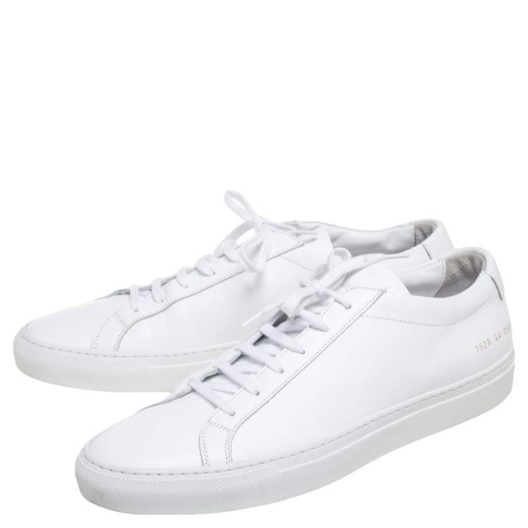 Pre Owned Common Projects White Leather Achilles Lace-Up Sneakers Size 44
