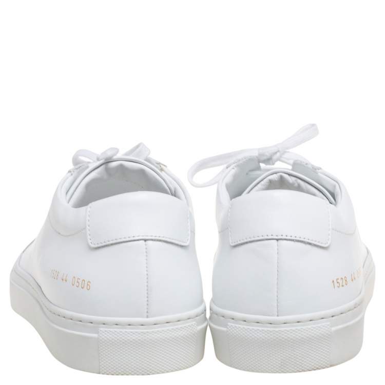 Pre Owned Common Projects White Leather Achilles Lace-Up Sneakers Size 44