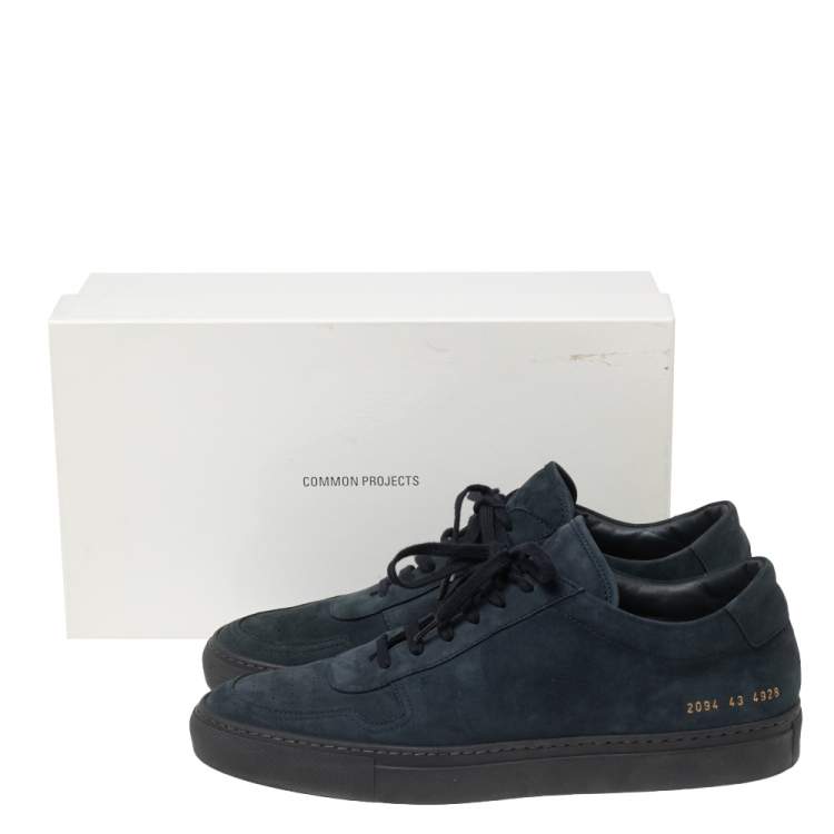 Pre Owned Common Projects Navy Blue Suede Achilles Low-Top Sneakers Size 43