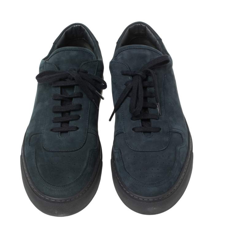Pre Owned Common Projects Navy Blue Suede Achilles Low-Top Sneakers Size 43