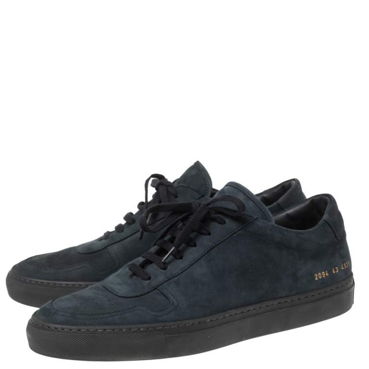 Pre Owned Common Projects Navy Blue Suede Achilles Low-Top Sneakers Size 43