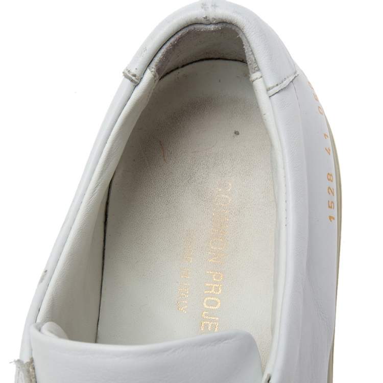 Pre Owned Common Projects White Leather Achilles Lace-Up Sneakers Size 41