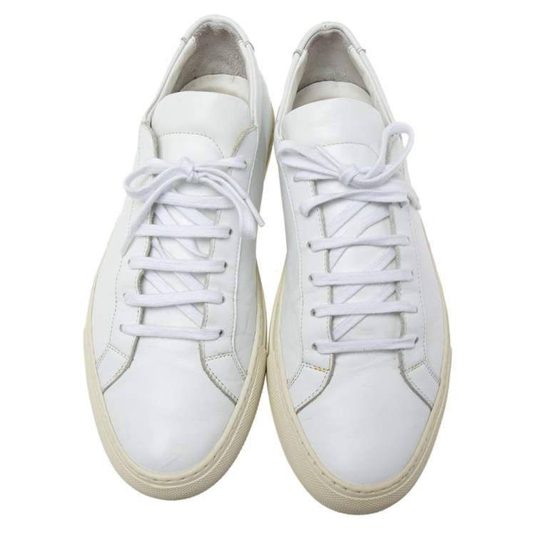 Pre Owned Common Projects White Leather Achilles Lace-Up Sneakers Size 41
