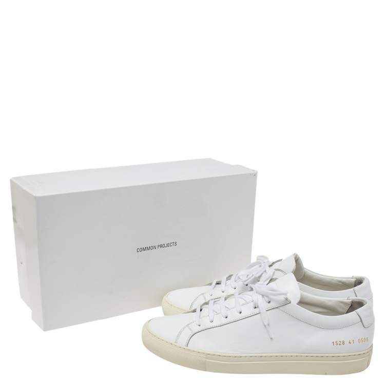 Pre Owned Common Projects White Leather Achilles Lace-Up Sneakers Size 41