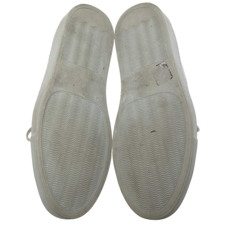 Pre Owned Common Projects Grey Leather Achilles Lace Up Sneakers Size 38